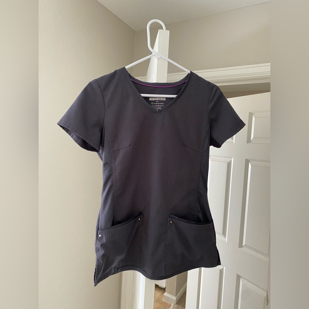 Healing Hands pewter gray xs scrub top
